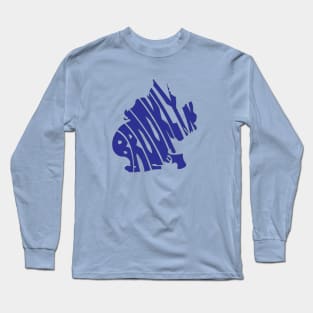 Brooklyn Blue Map Long Sleeve T-Shirt